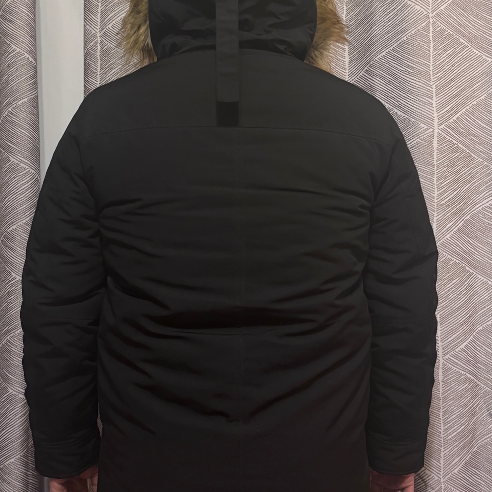 Men's Black Winter Jacket with Fur Hood